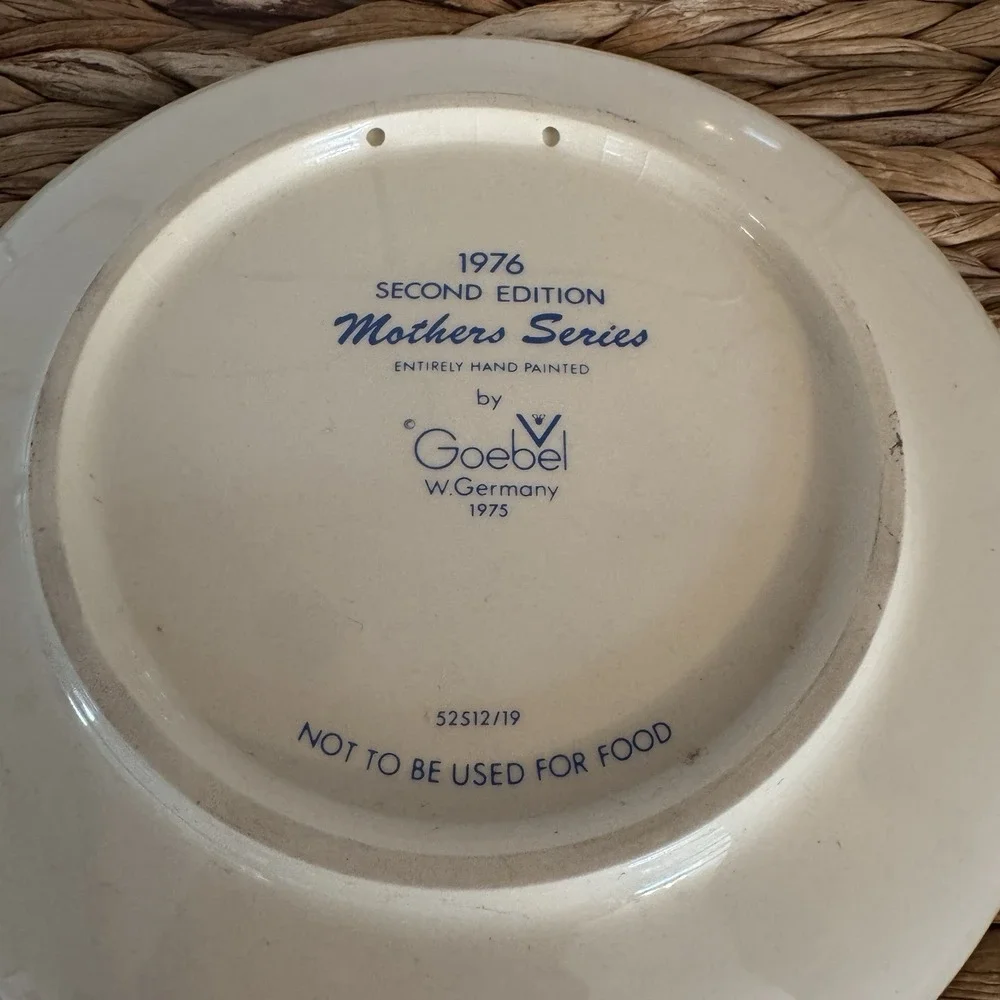Goebel 1976 Second Edition Mothers Series Persian CAT Collectible Plate & Figure